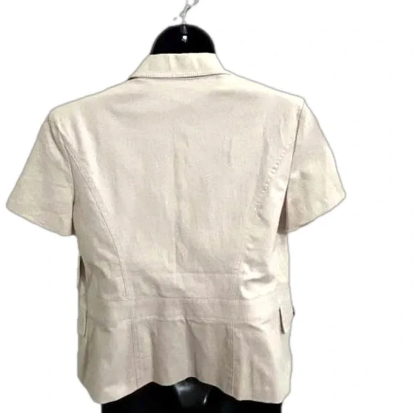 Roz & Ali Sand/Beige Short Sleeve Lined Blazer - Picture 2 of 4